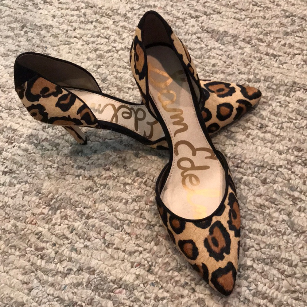 Sam Edelman Opal Leopard Calf Hair Pumps